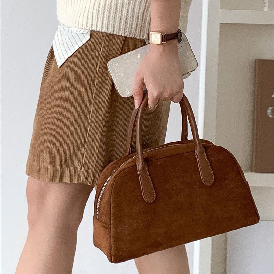 Structured Dome Top-Handle Handbag