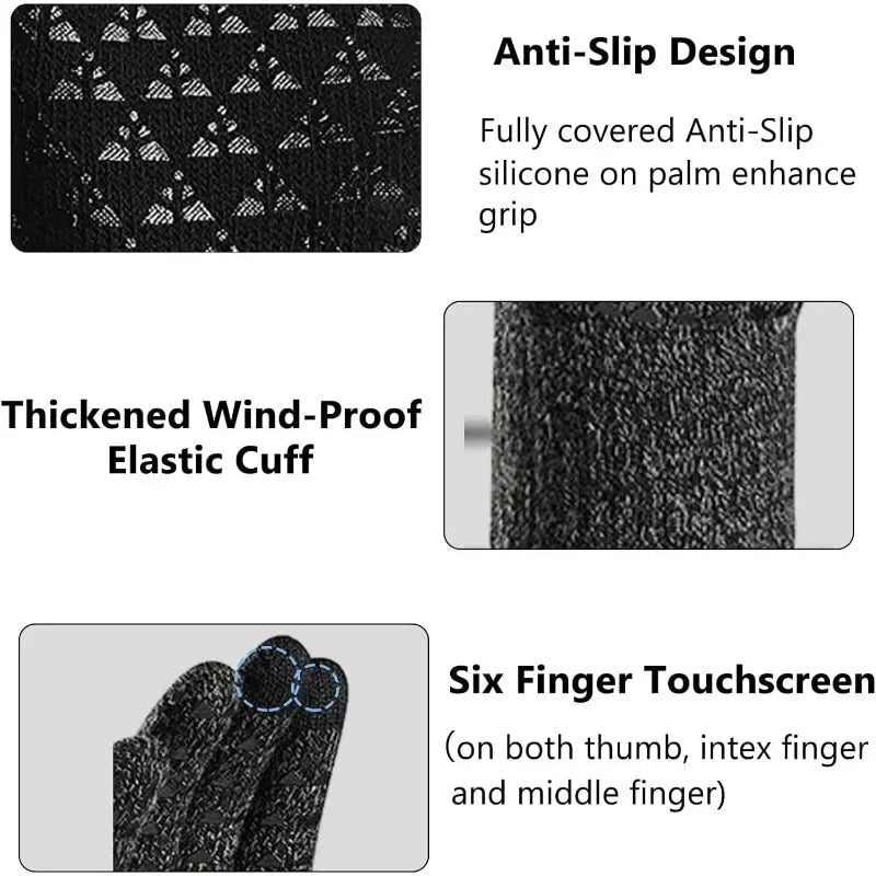 Guantes tejidos para pantalla táctil con detalles antideslizantes