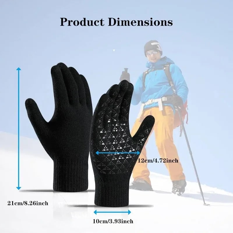 Guantes tejidos para pantalla táctil con detalles antideslizantes