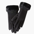 Gants d'hiver pour femme avec poignets en peluche