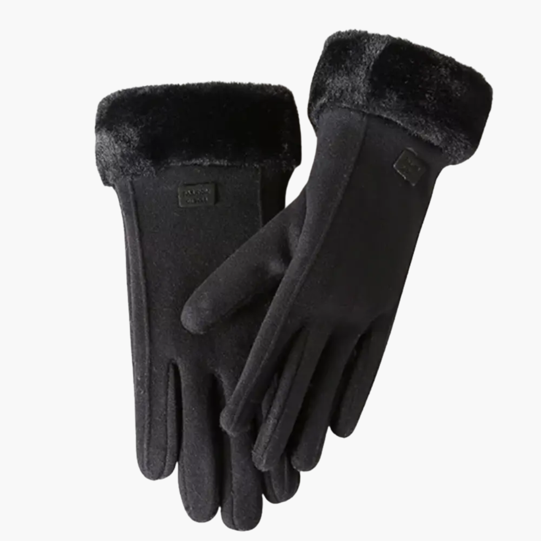 Gants d'hiver pour femme avec poignets en peluche