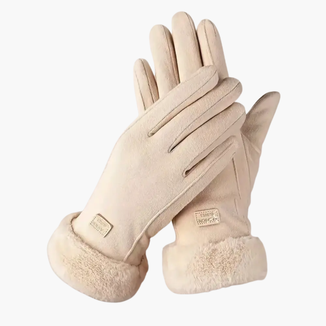 Gants d'hiver pour femme avec poignets en peluche
