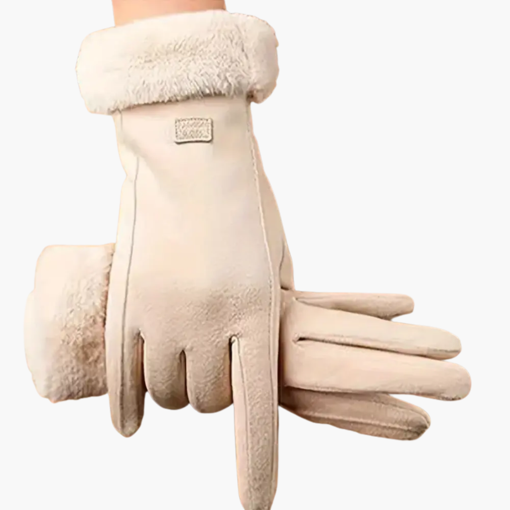 Gants d'hiver pour femme avec poignets en peluche
