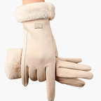 Gants d'hiver pour femme avec poignets en peluche