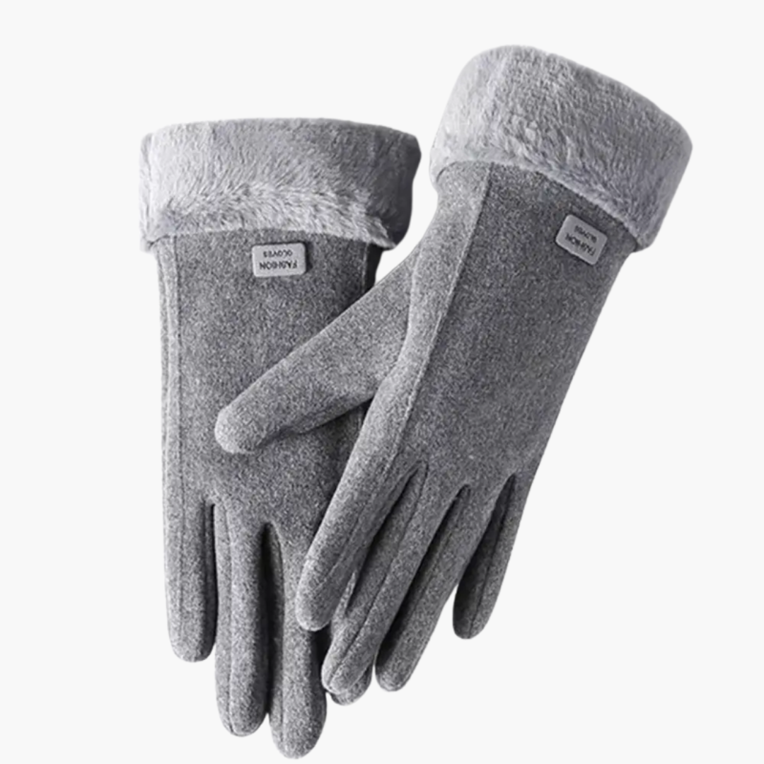 Gants d'hiver pour femme avec poignets en peluche