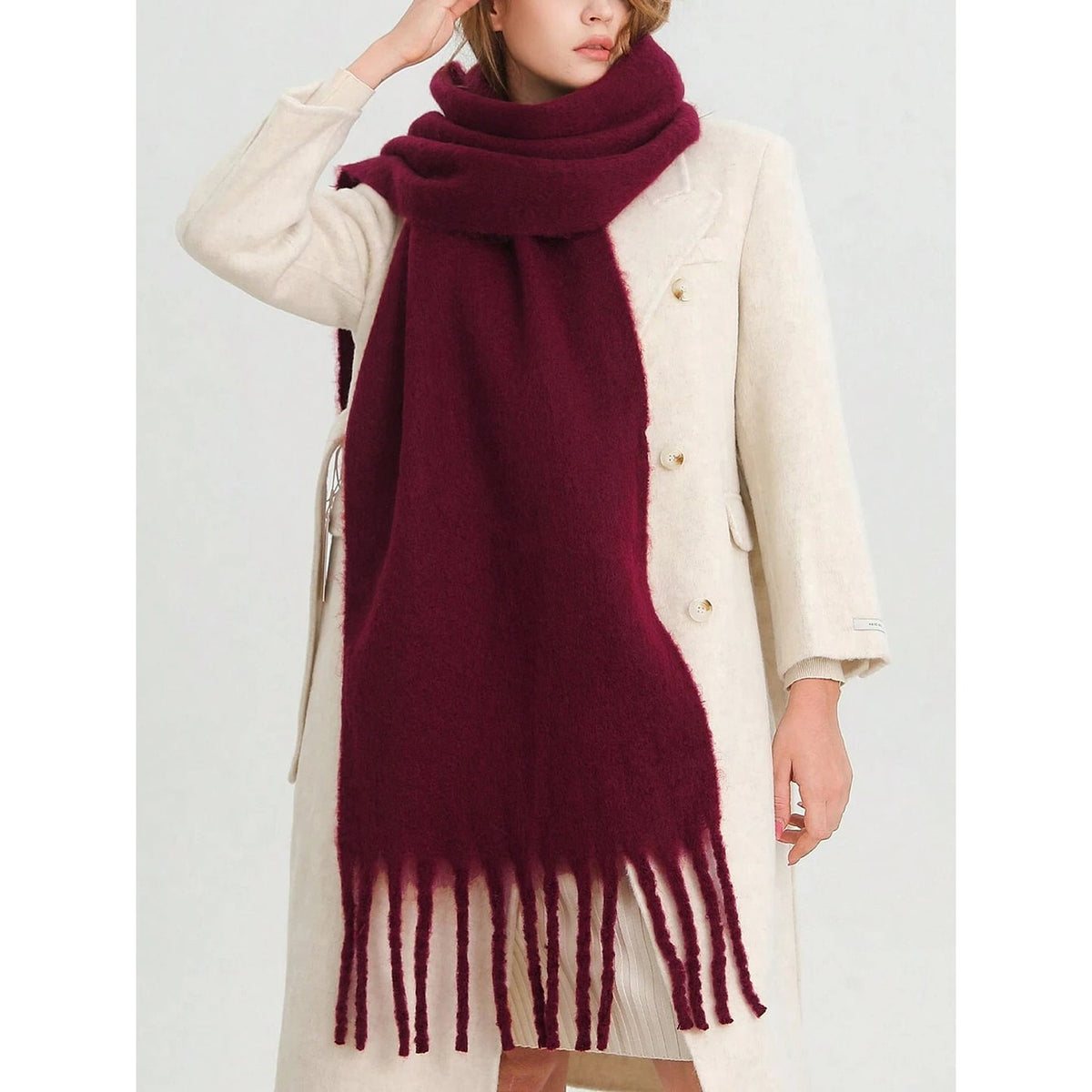 Écharpe d’hiver oversize en maille brossée