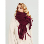 Écharpe d’hiver oversize en maille brossée