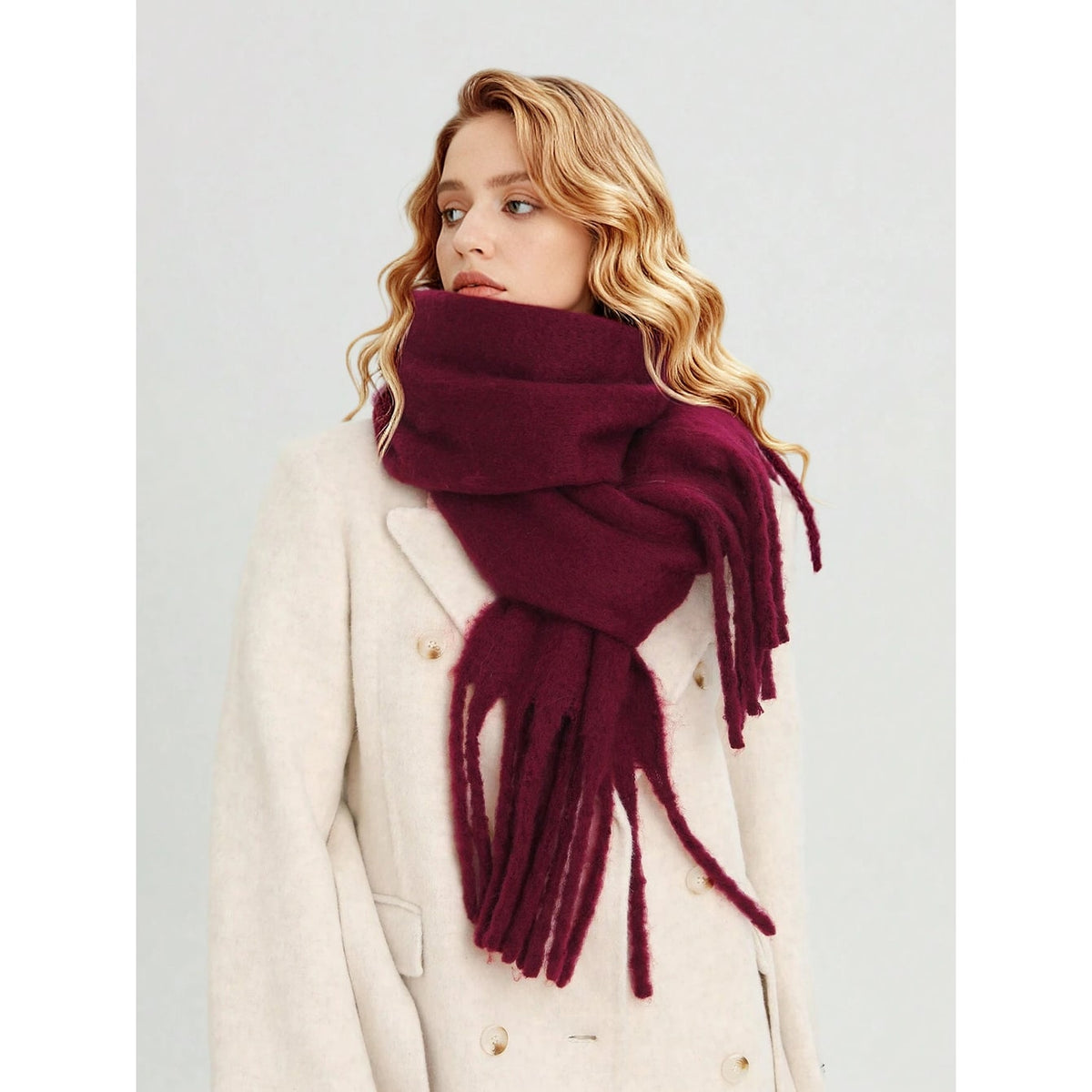 Écharpe d’hiver oversize en maille brossée