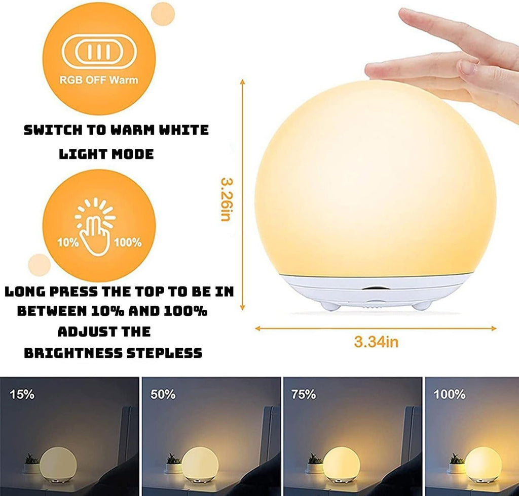 Blød natlampe i silikone med touch-betjening
