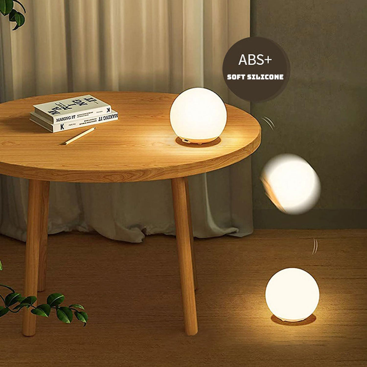 Blød natlampe i silikone med touch-betjening