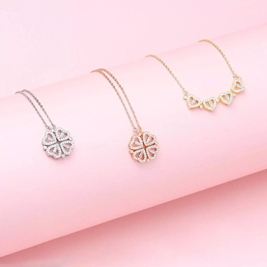 Women’s Four-Leaf Heart Pendant Necklace