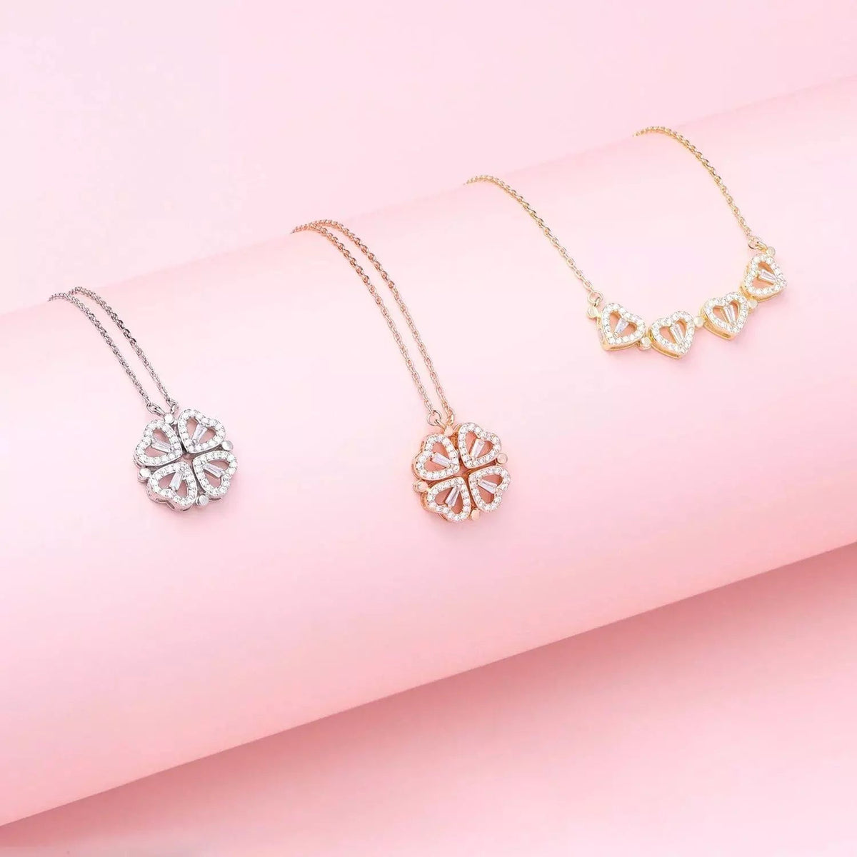Women’s Four-Leaf Heart Pendant Necklace